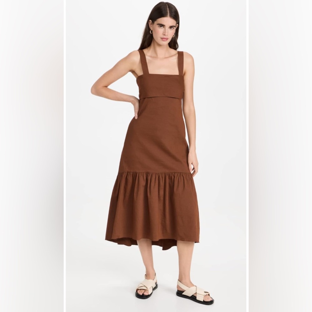 Theory Chocolate Brown Midi Dress - Picture 4 of 7